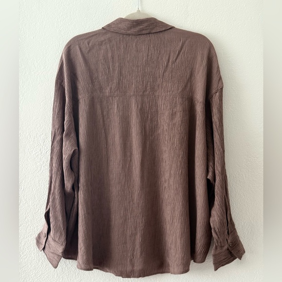 Abercrombie & Fitch Crinkle Oversized Button-Down Shirt Size Large - Picture 6 of 14